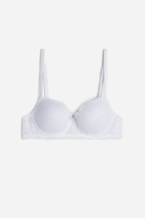 Intimssimi Sofia Lace Balconette Bra White | TUSWZ94635