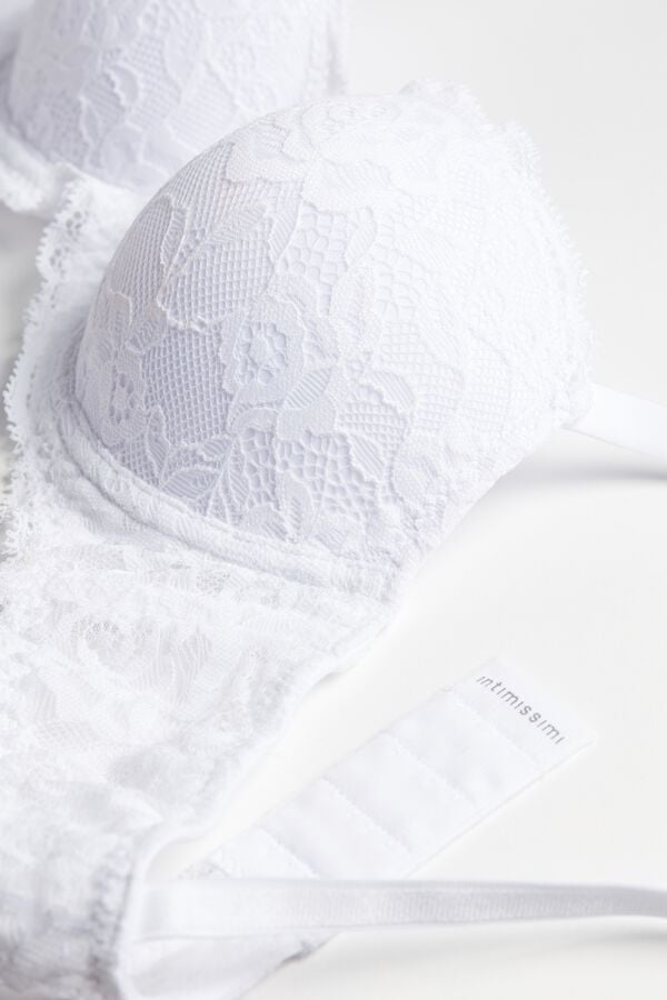 Intimssimi Sofia Lace Balconette Bra White | TUSWZ94635