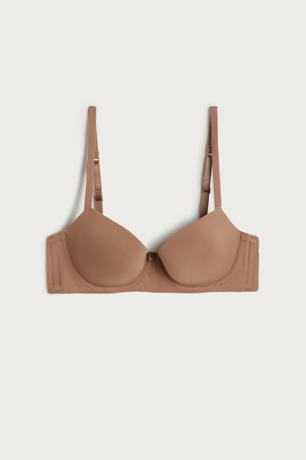 Intimssimi Sofia Microfiber Padded Balconette Bra Natural | USDFL72056