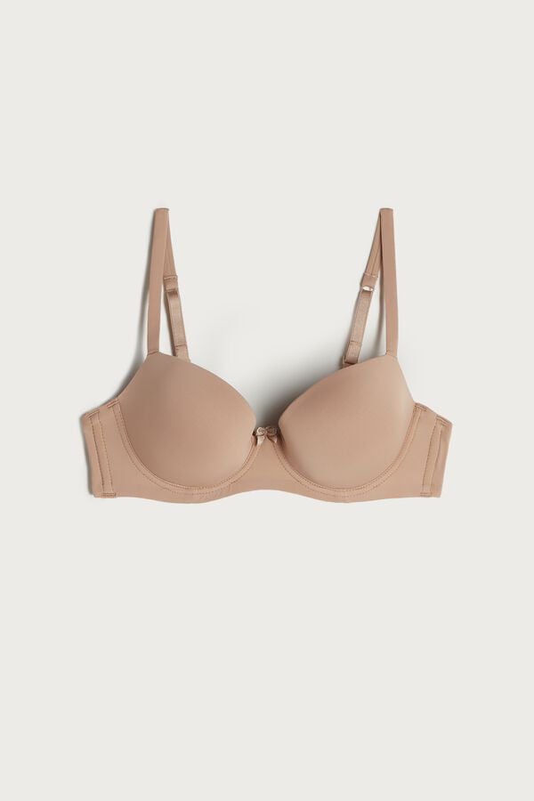 Intimssimi Sofia Microfiber Padded Balconette Bra Natural | USIIZ66086