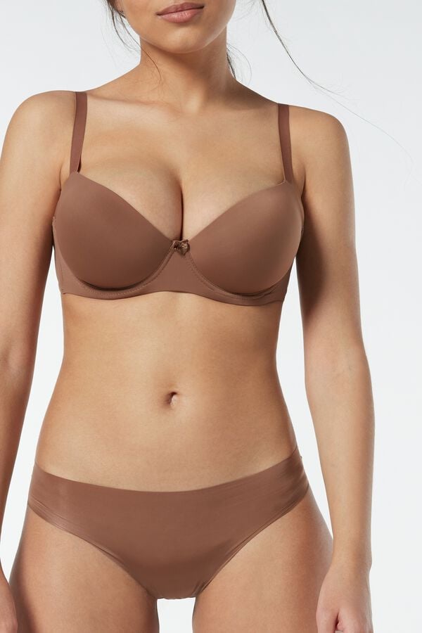 Intimssimi Sofia Microfiber Padded Balconette Bra Natural | USIIZ81153