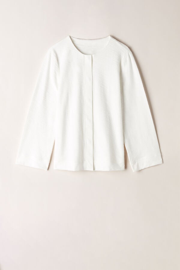 Intimssimi Soft Dreams Long Sleeve Button-Up Shirt White | USNZX33289