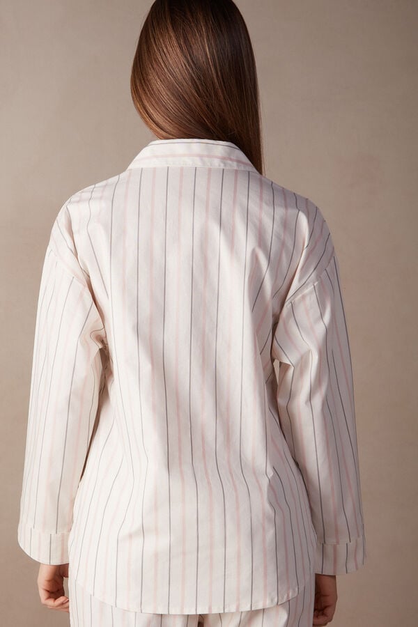 Intimssimi Soft Spring Long Sleeve Button-Up Shirt White | GUSUC23918