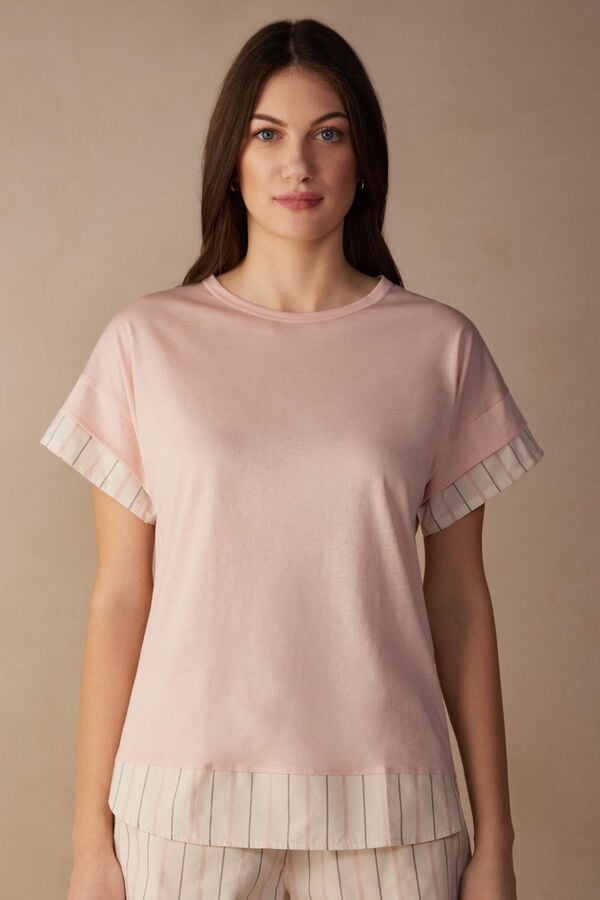 Intimssimi Soft Spring Short Sleeve Cotton T-Shirt Pale Pink | EUSHC27480