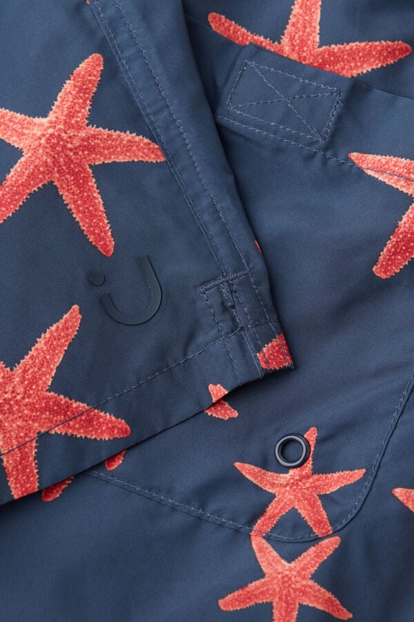 Intimssimi Starfish Print Swim Trunks Blue | USICD77425