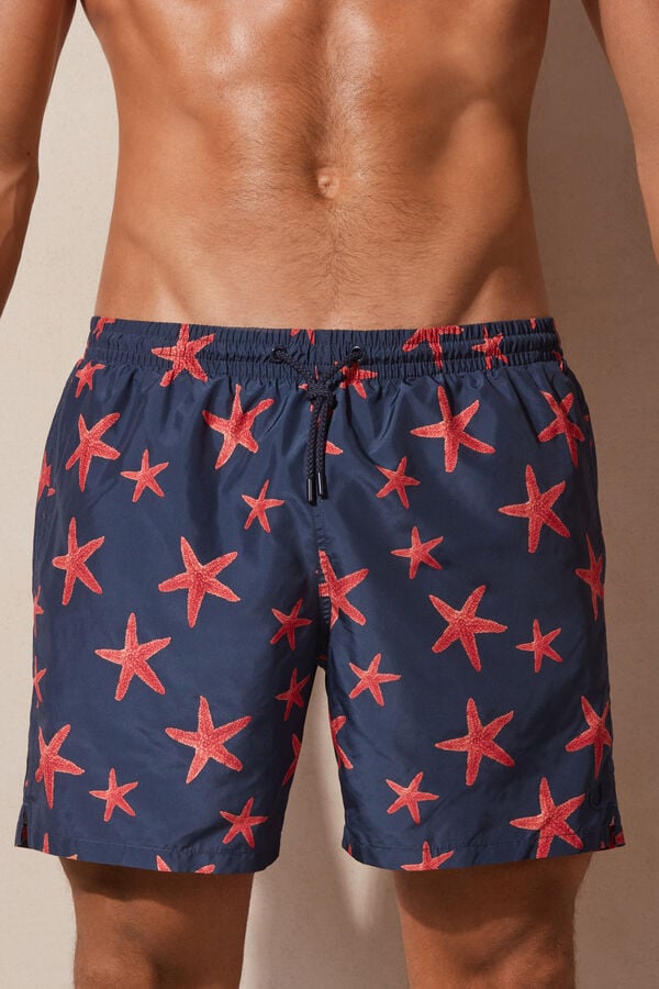 Intimssimi Starfish Print Swim Trunks Blue | USICD77425