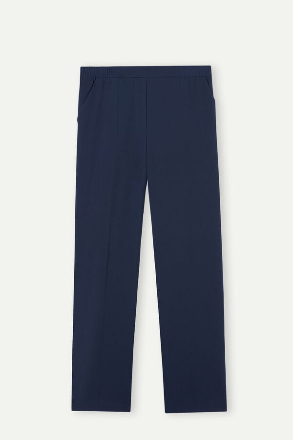 Intimssimi Straight Cut Pants with Pockets Blue | FUSHY31905