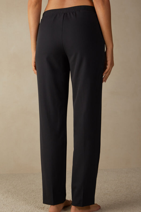 Intimssimi Straight Cut Pants with Pockets Black | USNZX39854