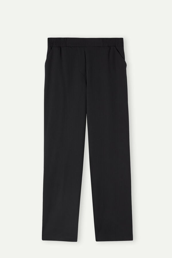 Intimssimi Straight Cut Pants with Pockets Black | USNZX39854