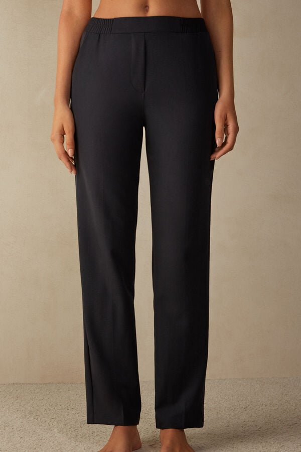 Intimssimi Straight Cut Pants with Pockets Black | USNZX39854