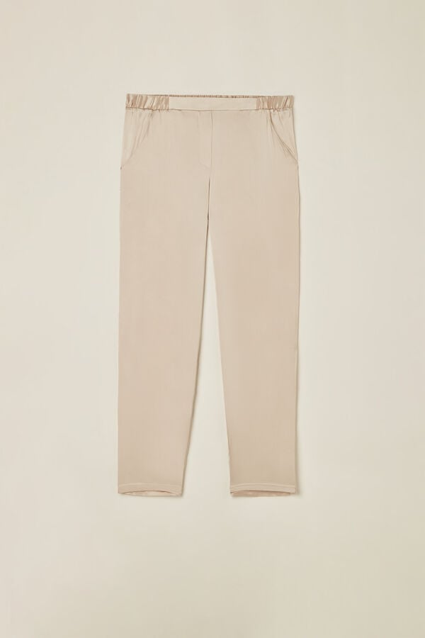 Intimssimi Straight Silk Pants Natural | USQAV76409