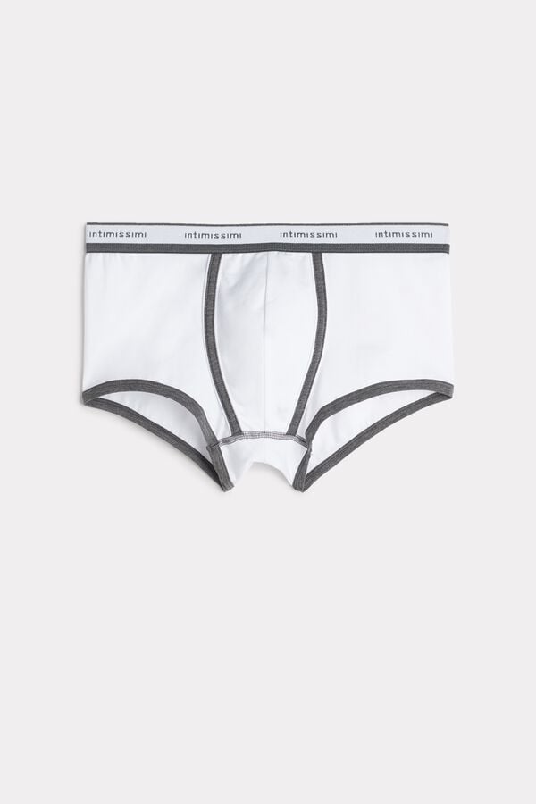 Intimssimi Stretch Supima® Cotton Boxer Shorts with Logo Detail Grey | EUSHC38088