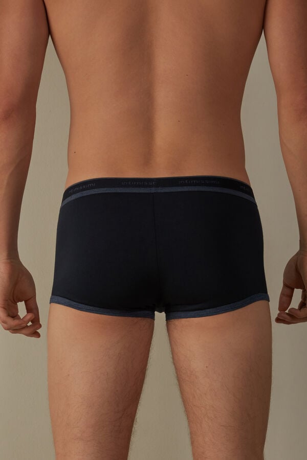 Intimssimi Stretch Supima® Cotton Boxer Shorts with Logo Detail Blue | PUSER46469