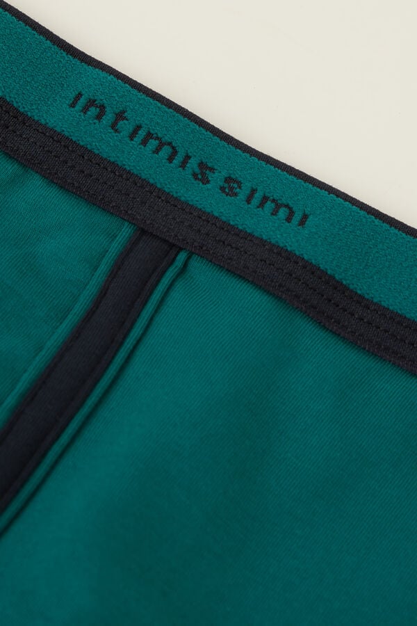 Intimssimi Stretch Supima® Cotton Boxer Shorts with Logo Detail Green | USEGJ50639