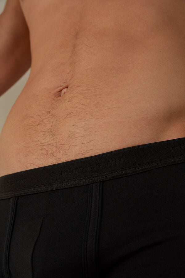 Intimssimi Stretch Supima® Cotton Boxer Shorts with Logo Detail Black | USJKU74650