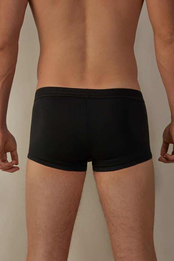 Intimssimi Stretch Supima® Cotton Boxer Shorts with Logo Detail Black | USJKU74650