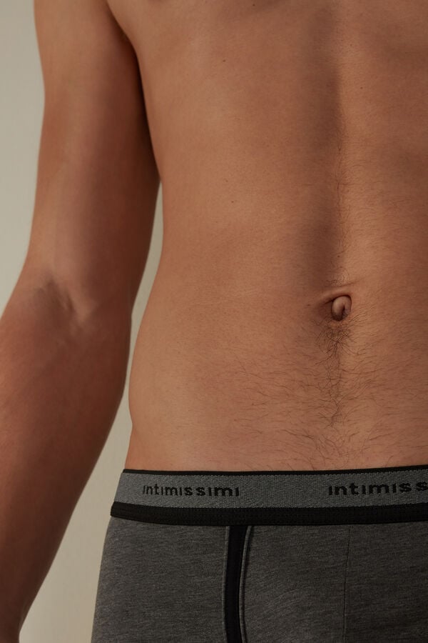 Intimssimi Stretch Supima® Cotton Boxer Shorts with Logo Detail Black | USJZR72336