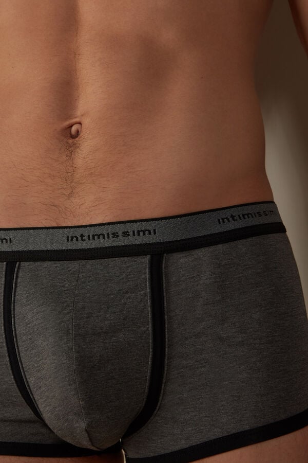 Intimssimi Stretch Supima® Cotton Boxer Shorts with Logo Detail Black | USJZR72336