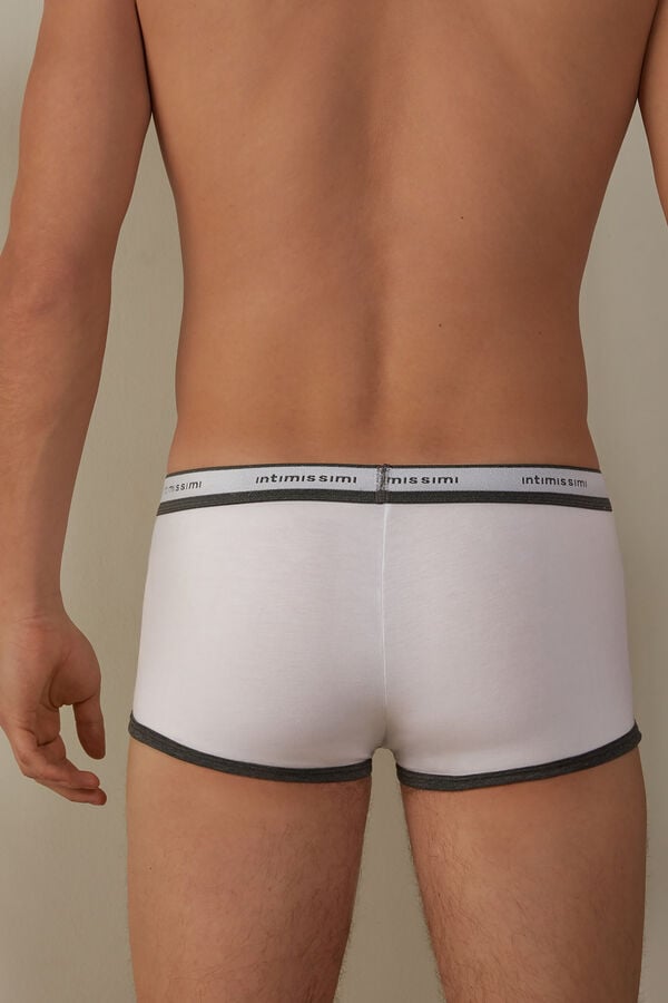 Intimssimi Stretch Supima® Cotton Boxer Shorts with Logo Detail Grey | USZDE41533