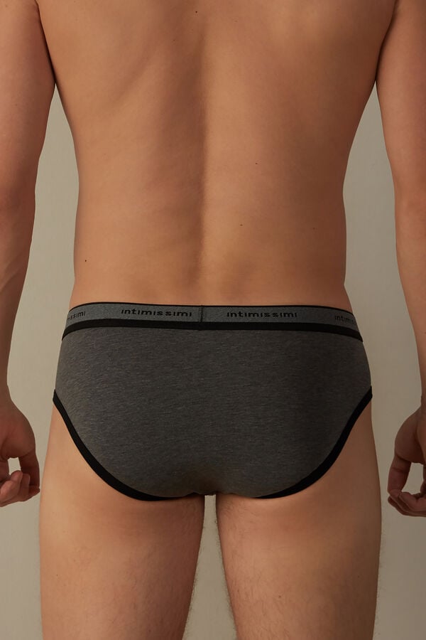 Intimssimi Stretch Supima® Cotton Brief with Logo Detail Black | PUSER25336