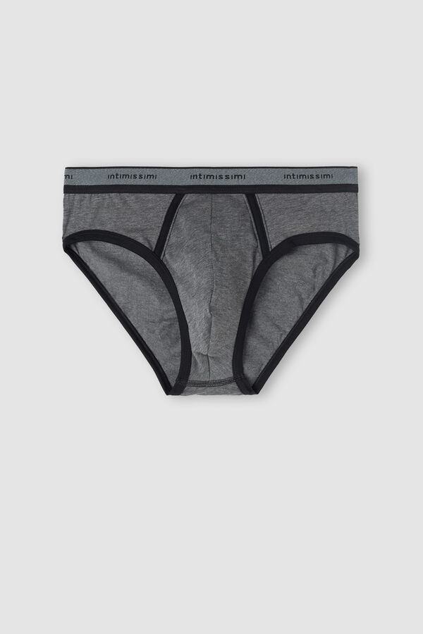 Intimssimi Stretch Supima® Cotton Brief with Logo Detail Black | PUSER25336