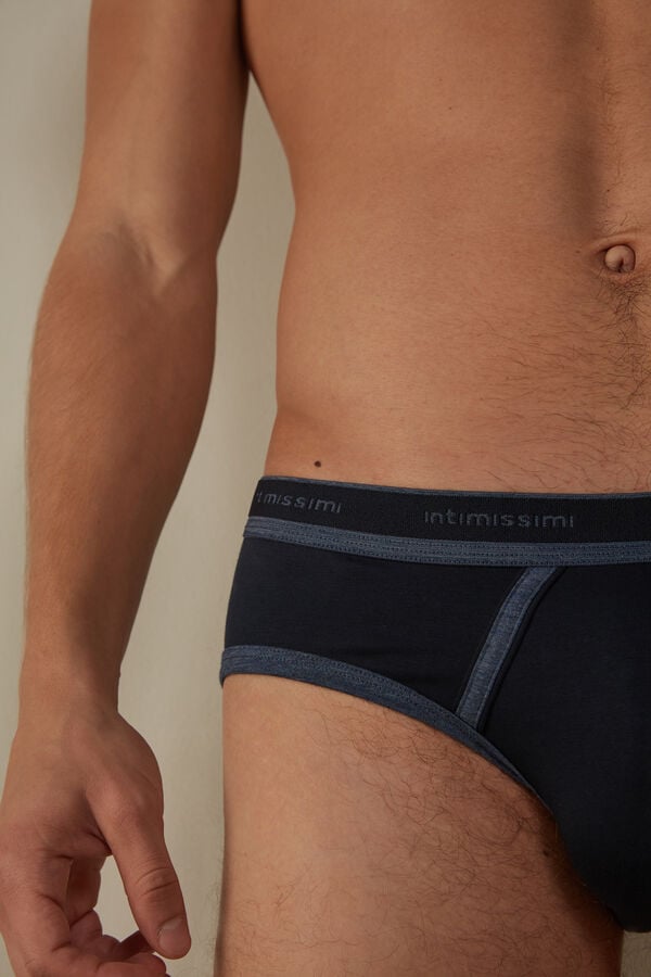 Intimssimi Stretch Supima® Cotton Brief with Logo Detail Blue | SUSVO73672