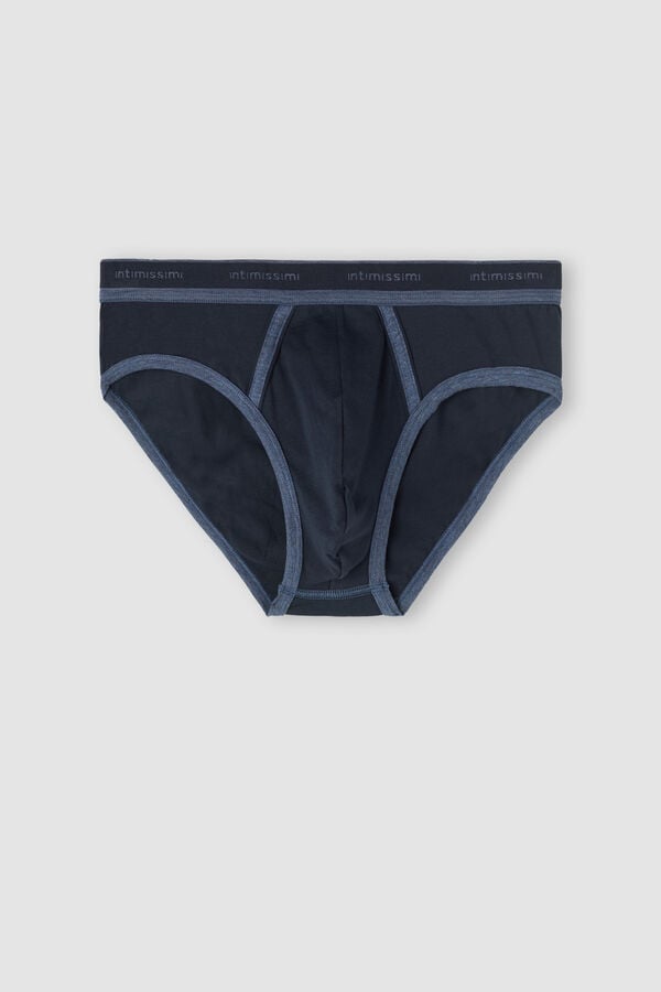 Intimssimi Stretch Supima® Cotton Brief with Logo Detail Blue | SUSVO73672