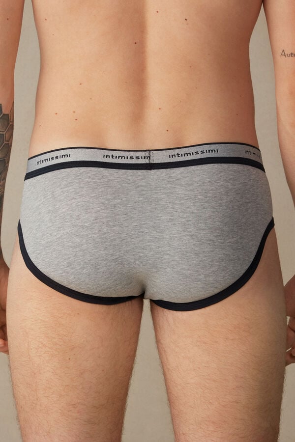 Intimssimi Stretch Supima® Cotton Brief with Logo Detail Blue | USCVG91035