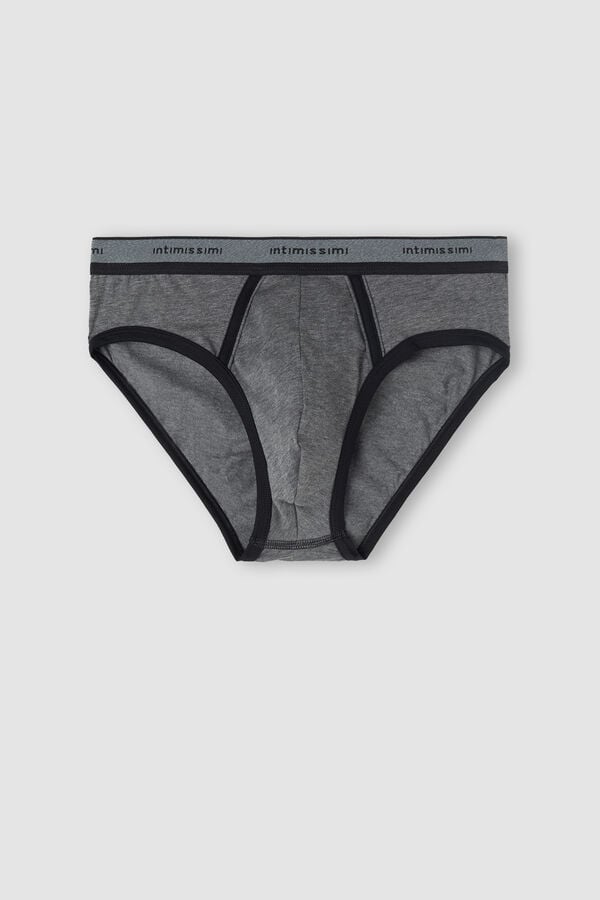 Intimssimi Stretch Supima® Cotton Brief with Logo Detail Black | USJBT27749