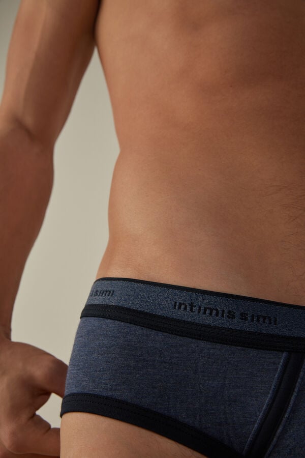 Intimssimi Stretch Supima® Cotton Brief with Logo Detail Blue | YUSVQ36557