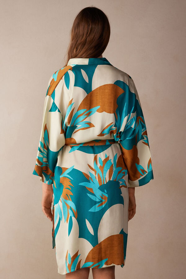 Intimssimi Summer Vibes Viscose Satin Kimono Multicolor | USEGJ71399