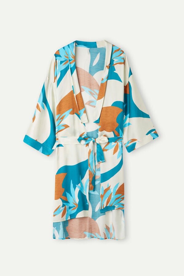 Intimssimi Summer Vibes Viscose Satin Kimono Multicolor | USEGJ71399