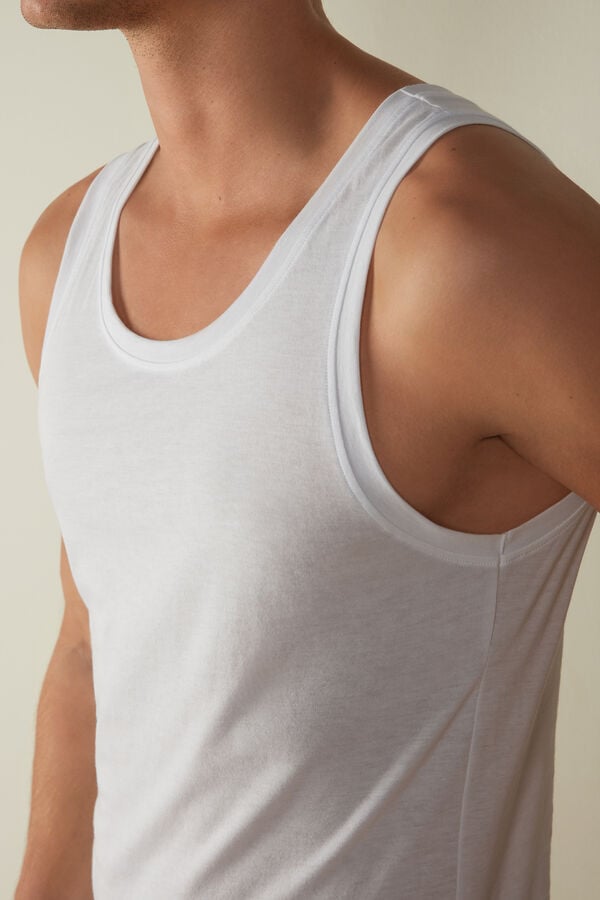 Intimssimi Supima Cotton Crew Neck Tank Top White | EUSVG22409