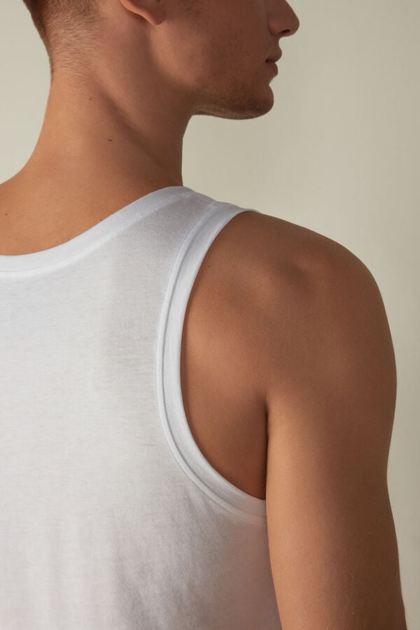 Intimssimi Supima Cotton Crew Neck Tank Top White | EUSVG22409