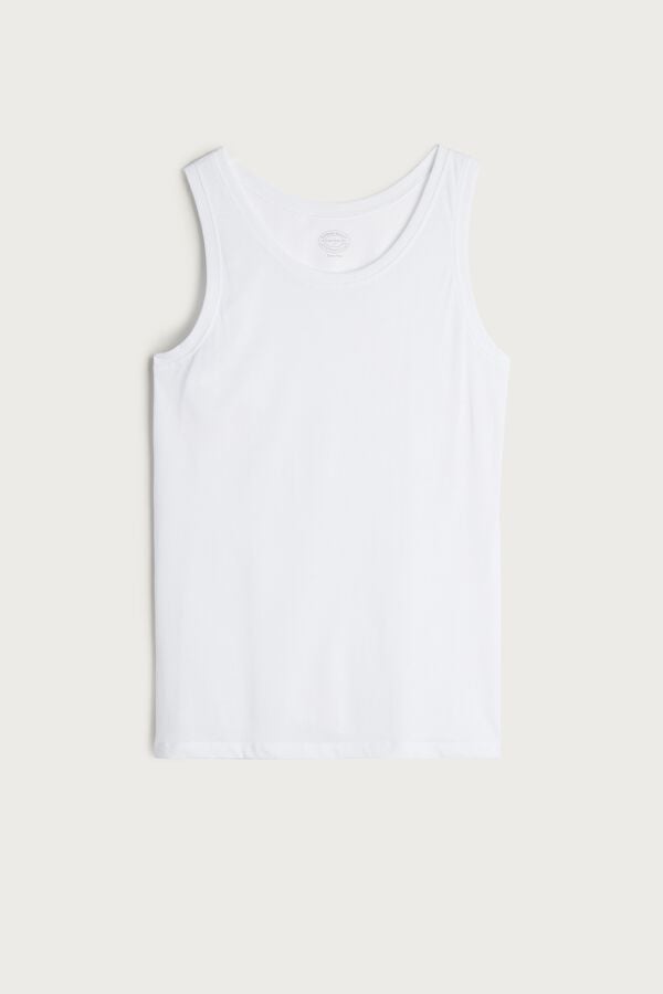 Intimssimi Supima Cotton Crew Neck Tank Top White | EUSVG22409