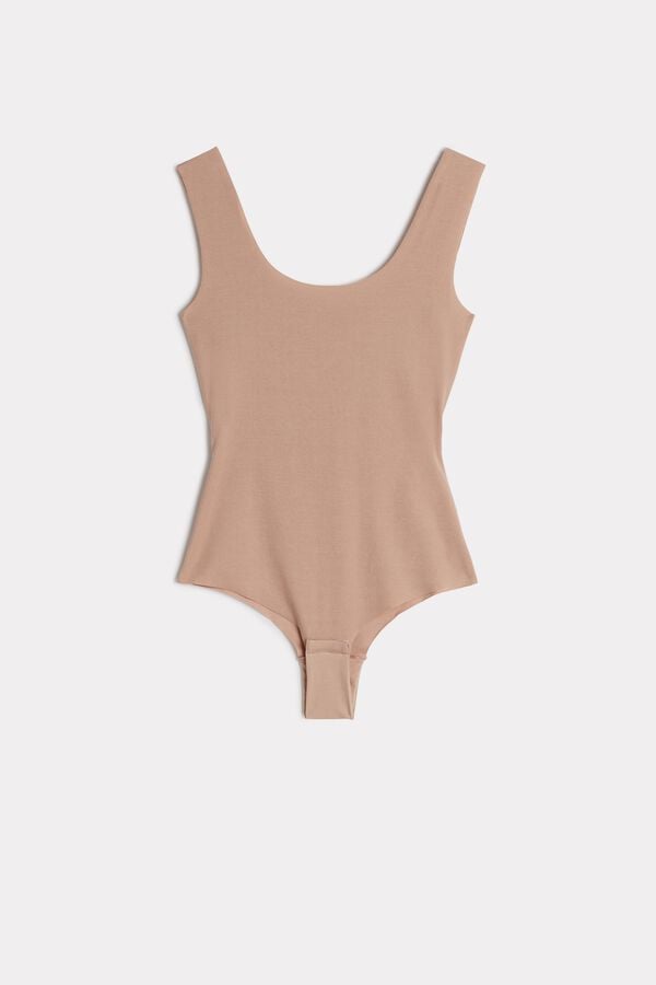 Intimssimi Supima Cotton® Scoop Neck Bodysuit Natural | YUSGT14589