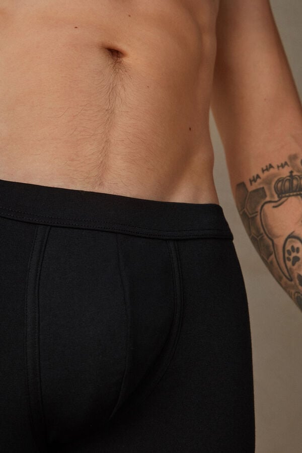 Intimssimi Supima® Cotton Loose Fit Boxers Black | USXBR59005