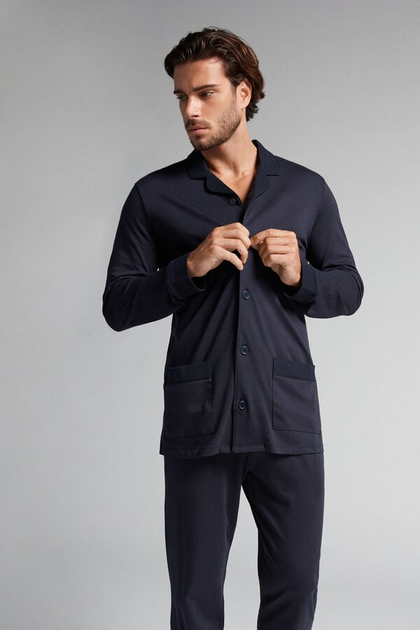 Intimssimi Supima® Cotton Pajamas Black | QUSWA40318