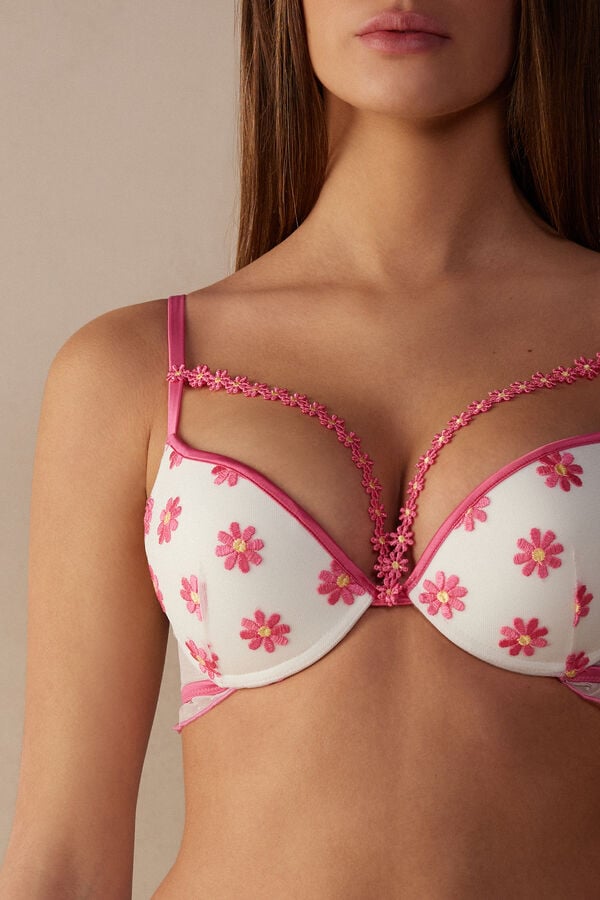 Intimssimi Sweet Like Daisies Simona Super Push-up Bra White | PUSQX94970