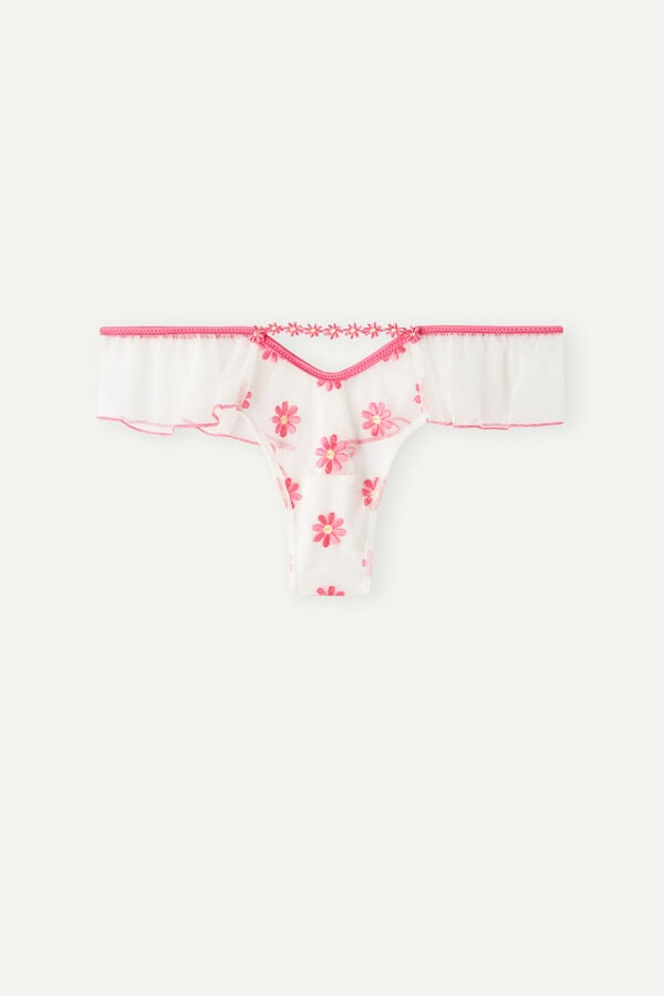 Intimssimi Sweet Like Daisies ‘80s Style Brazilian White | GUSUC35545