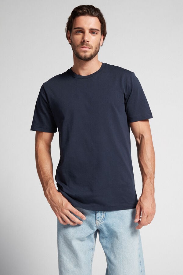 Intimssimi T-shirt in Cotton Jersey Blue | USJVR87963