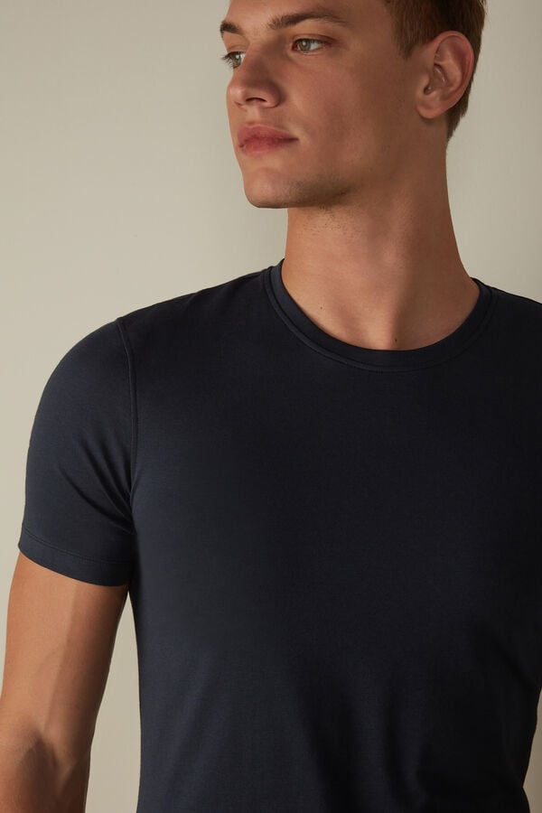 Intimssimi T-shirt in Stretch Supima® Cotton Blue | SUSNY86440