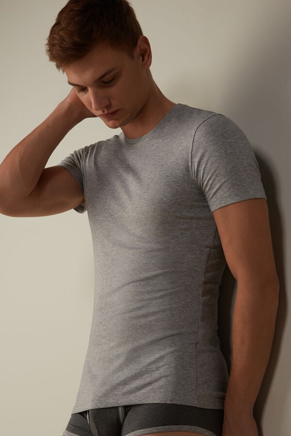 Intimssimi T-shirt in Stretch Supima® Cotton Grey | USDFL17375