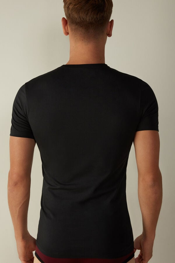 Intimssimi T-shirt in Stretch Supima® Cotton Black | USEAH31439