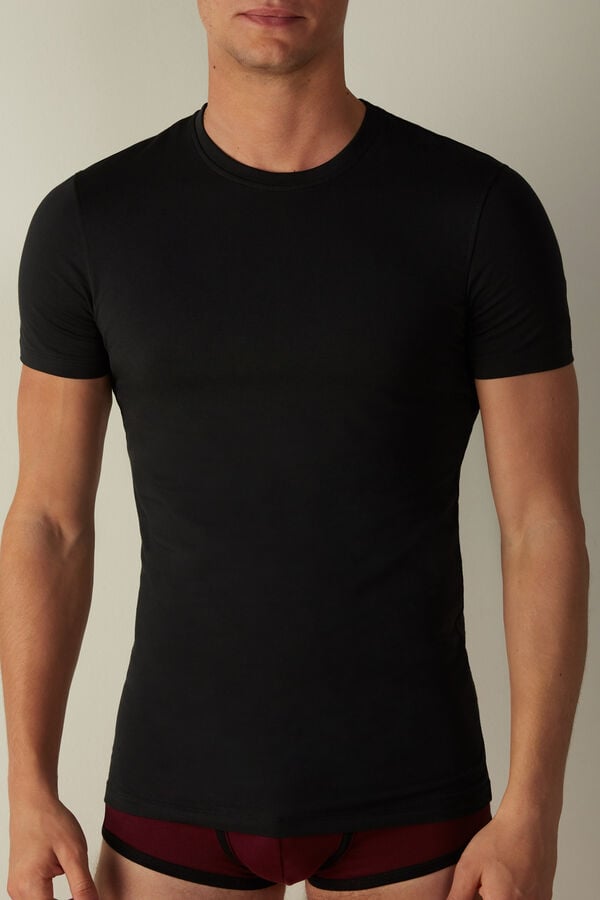 Intimssimi T-shirt in Stretch Supima® Cotton Black | USEAH31439