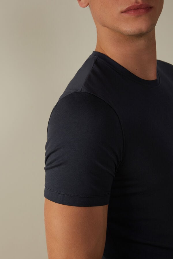 Intimssimi T-shirt in Stretch Supima® Cotton Blue | USJVR59390