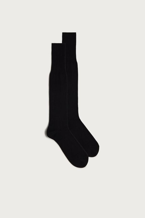 Intimssimi Tall Cashmere-Silk-Cotton Blend Socks Black | TUSPQ67229