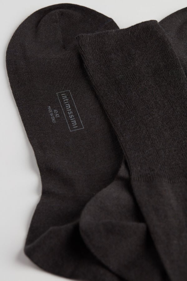 Intimssimi Tall Cashmere-Silk-Cotton Blend Socks Grey | XUSBH13677