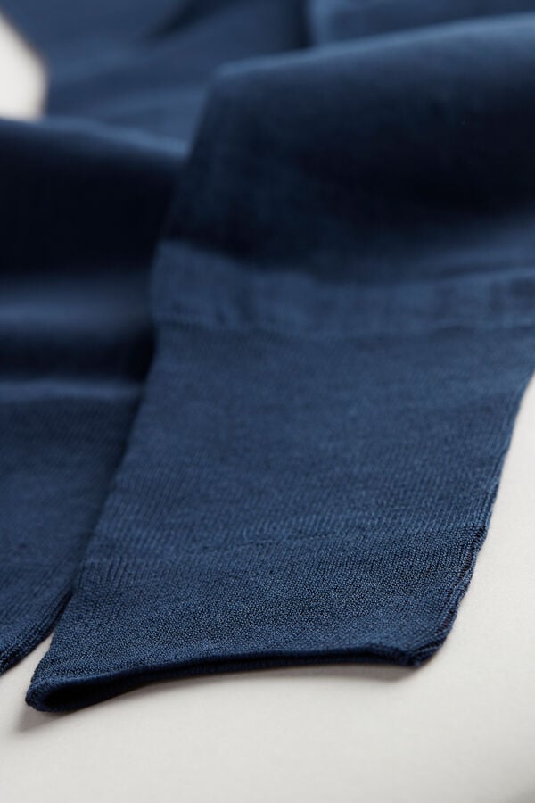 Intimssimi Tall Sateen Egyptian Cotton Socks Blue | QUSWA81996