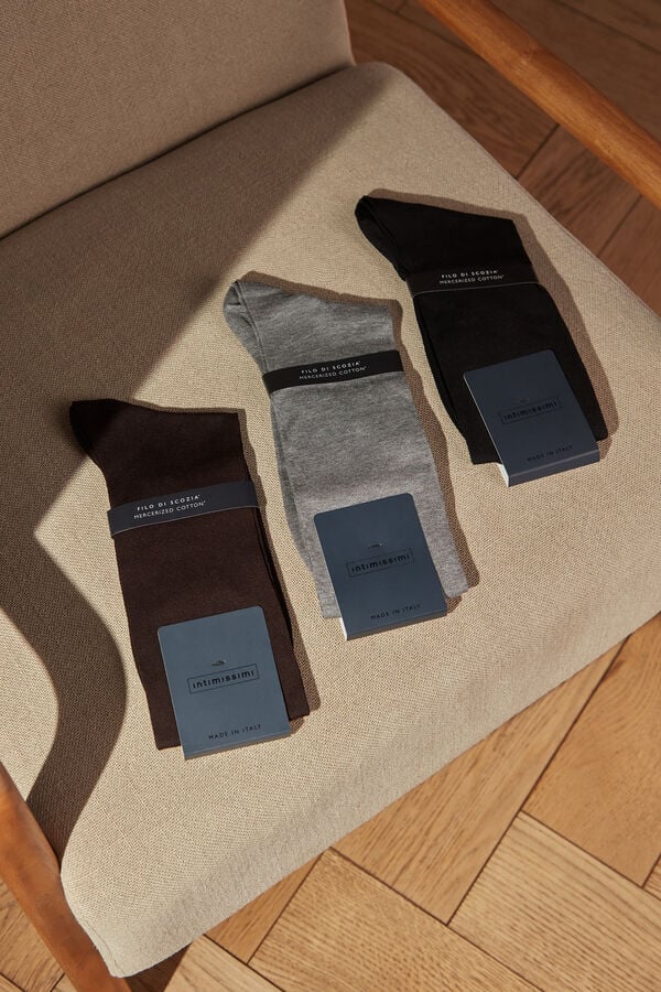 Intimssimi Tall Sateen Egyptian Cotton Socks Brown | ZUSNQ33137